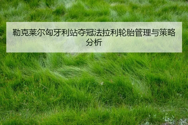 勒克莱尔匈牙利站夺冠法拉利轮胎管理与策略分析